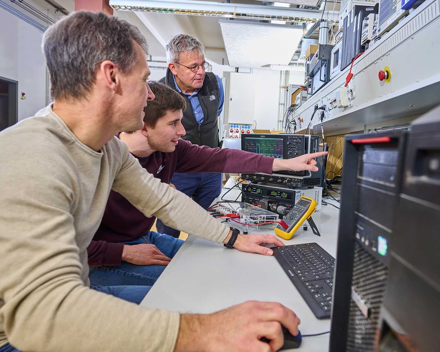 An inverter cell of a modular energy storage system in the Laboratory for Electrical Machines, Power Electronics and Drives.