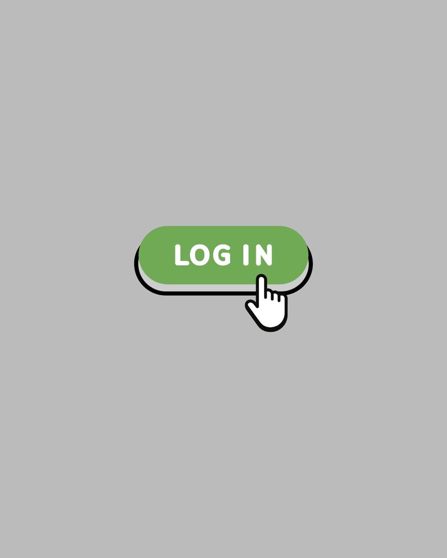 Green log in Button with a cursor hovering over it, indicating to log in to your library account
