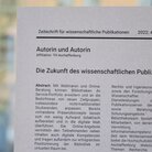 Papier aus Zeitschrift für wissenschaftliche Publikationen 2022, Die Zukunft des wissenschaftlichen Publizierens