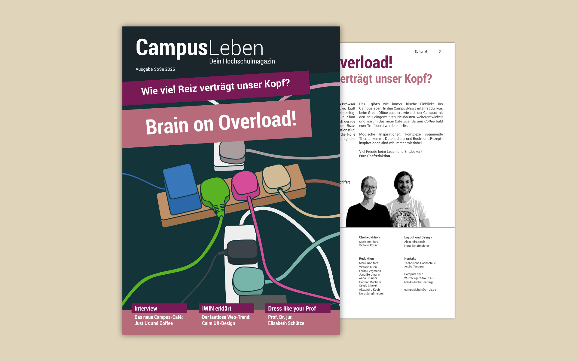 Titelbild der aktuellen Ausgabe mit einer herausschauenden Innenseite